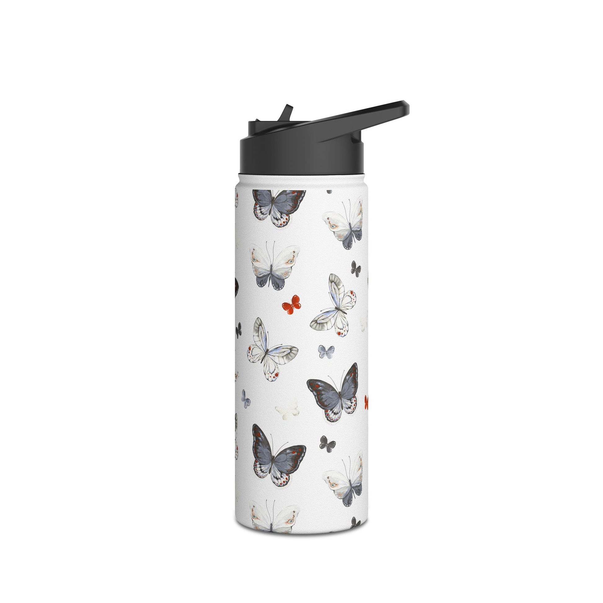 Butterfly Pattern Stainless Steel Water Bottle, Eco-Friendly Hydration, Stylish Travel Mug, Fitness Accessory, Gift for Nature Lovers