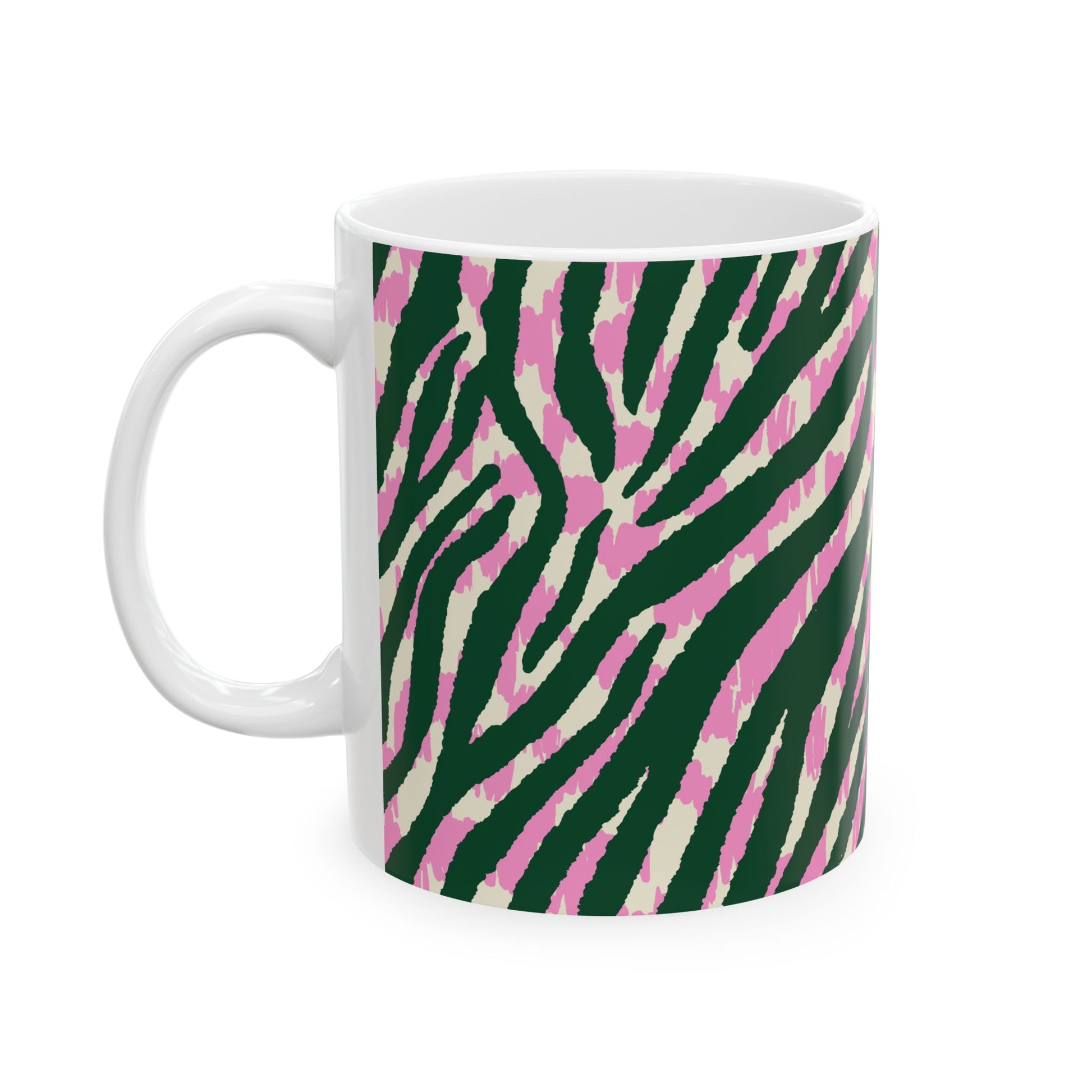 Colorful Zebra Print Ceramic Mug | Unique Animal Pattern Coffee Cups, Fun Gift for Animal Lovers, Home Decor, Kitchen Accessories