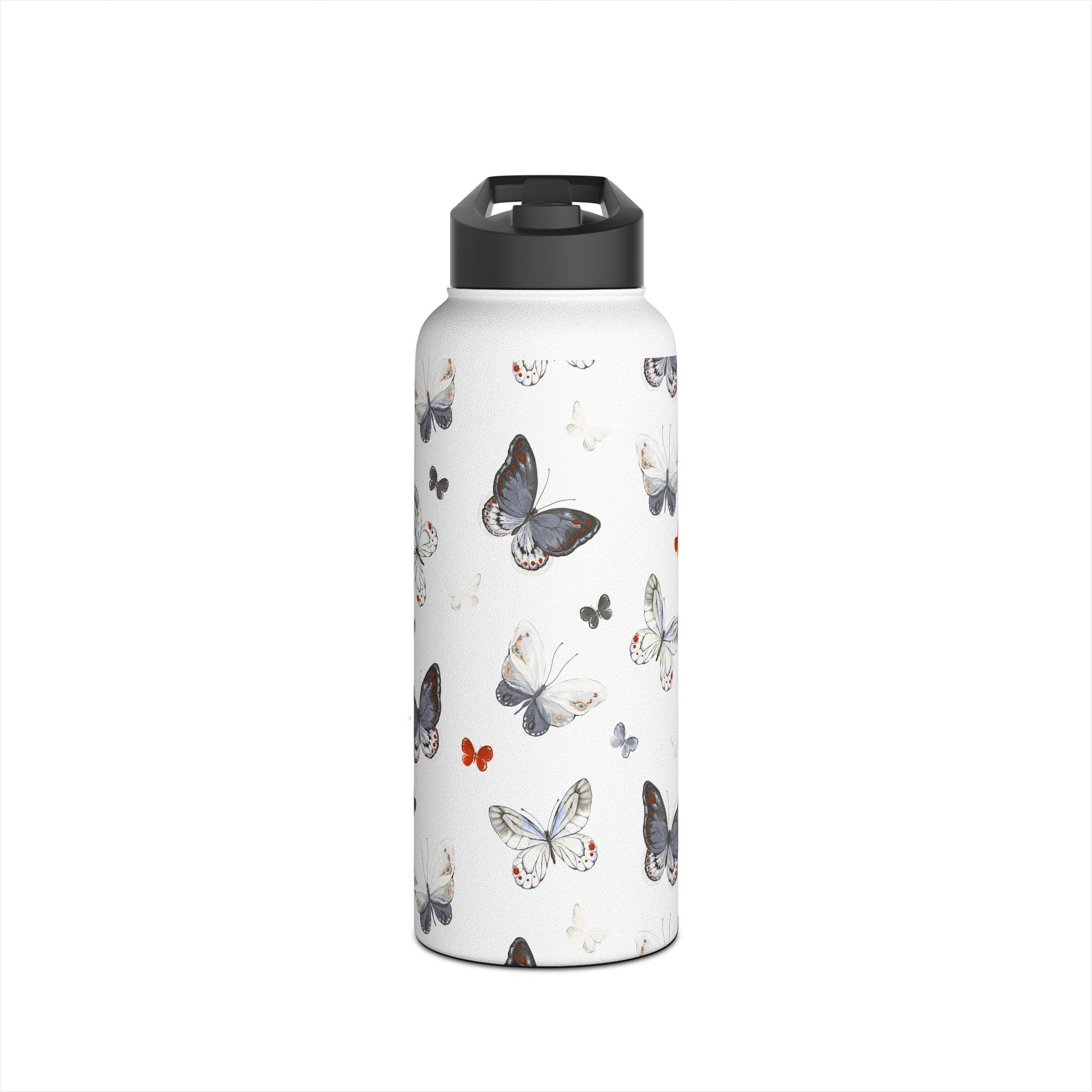 Butterfly Pattern Stainless Steel Water Bottle, Eco-Friendly Hydration, Stylish Travel Mug, Fitness Accessory, Gift for Nature Lovers