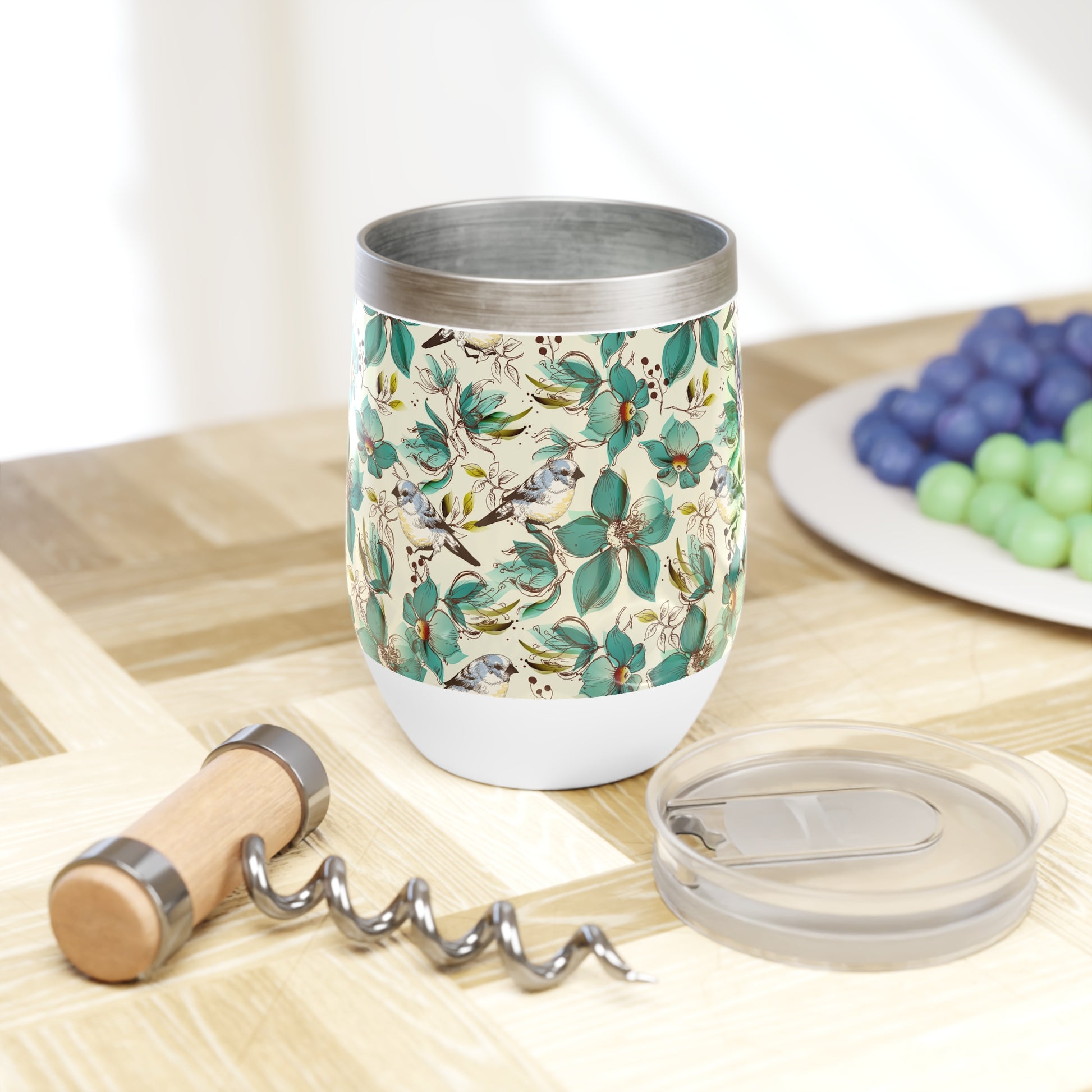 Chic Floral Wine Tumbler | Perfect for Wine Lovers, Outdoor Gatherings, Gifts, Summer Parties, Mother's Day