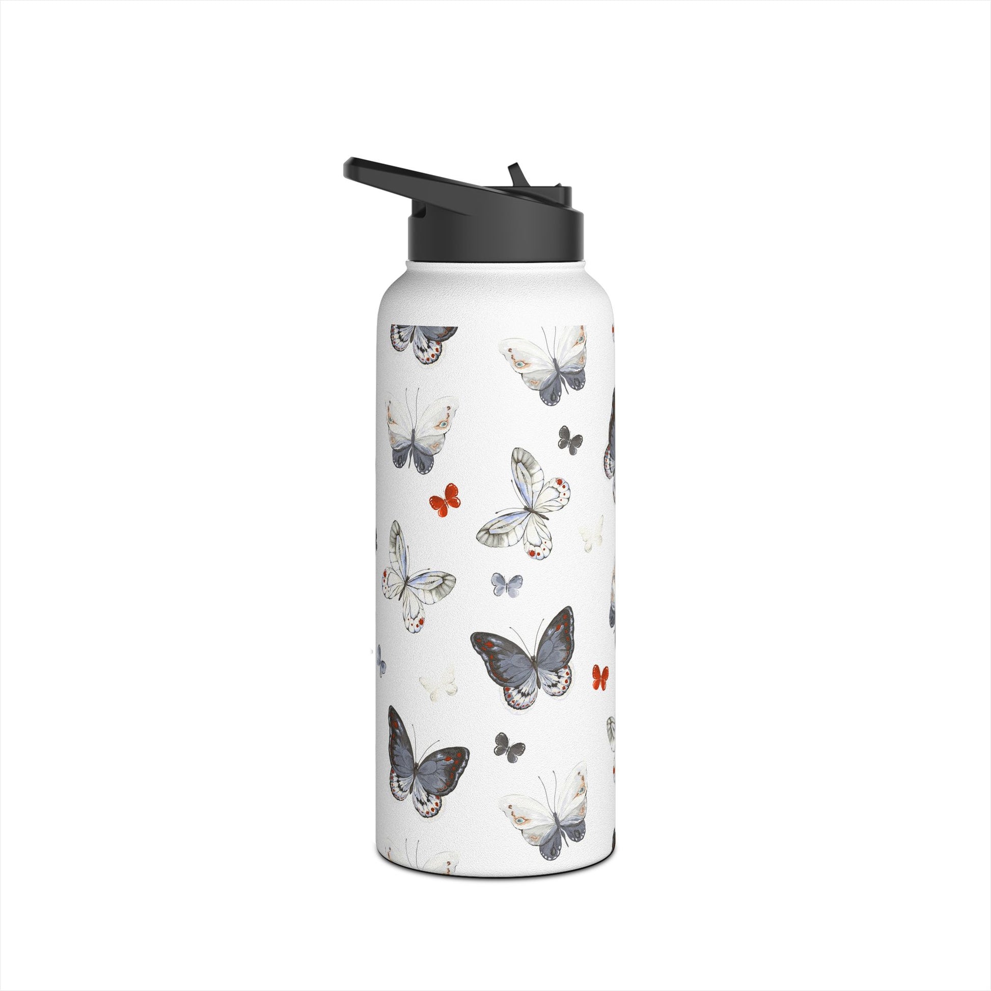 Butterfly Pattern Stainless Steel Water Bottle, Eco-Friendly Hydration, Stylish Travel Mug, Fitness Accessory, Gift for Nature Lovers