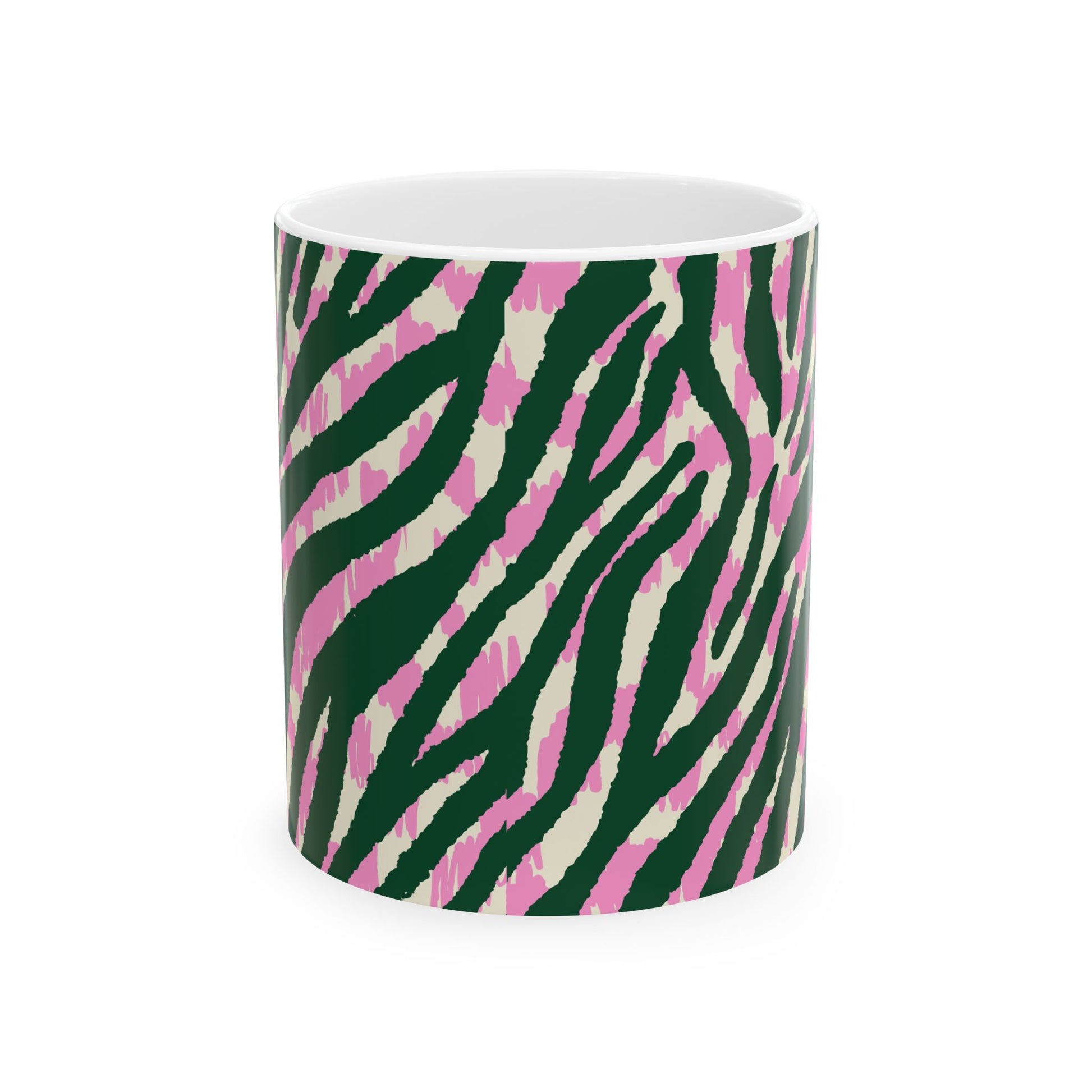 Colorful Zebra Print Ceramic Mug | Unique Animal Pattern Coffee Cups, Fun Gift for Animal Lovers, Home Decor, Kitchen Accessories