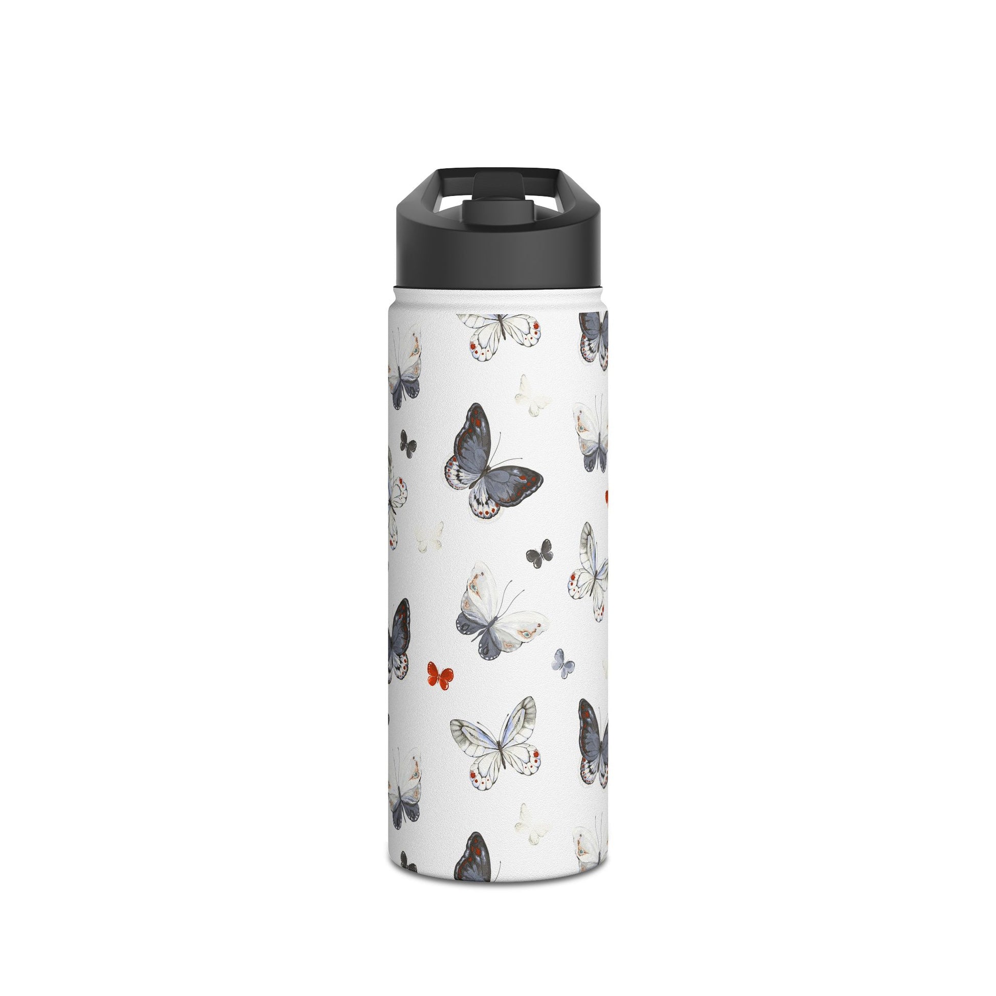 Butterfly Pattern Stainless Steel Water Bottle, Eco-Friendly Hydration, Stylish Travel Mug, Fitness Accessory, Gift for Nature Lovers