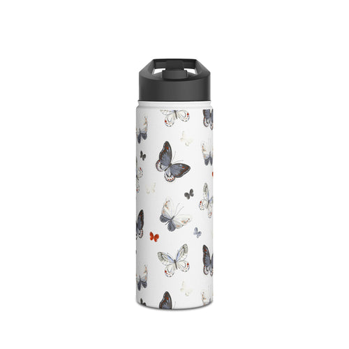 Butterfly Pattern Stainless Steel Water Bottle, Eco-Friendly Hydration, Stylish Travel Mug, Fitness Accessory, Gift for Nature Lovers