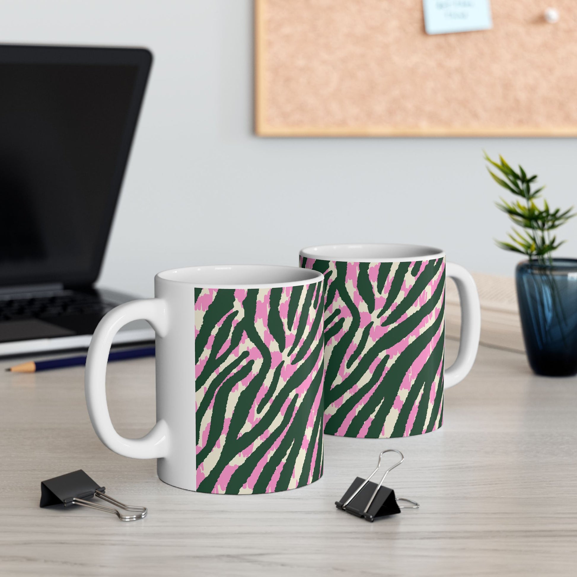 Colorful Zebra Print Ceramic Mug | Unique Animal Pattern Coffee Cups, Fun Gift for Animal Lovers, Home Decor, Kitchen Accessories