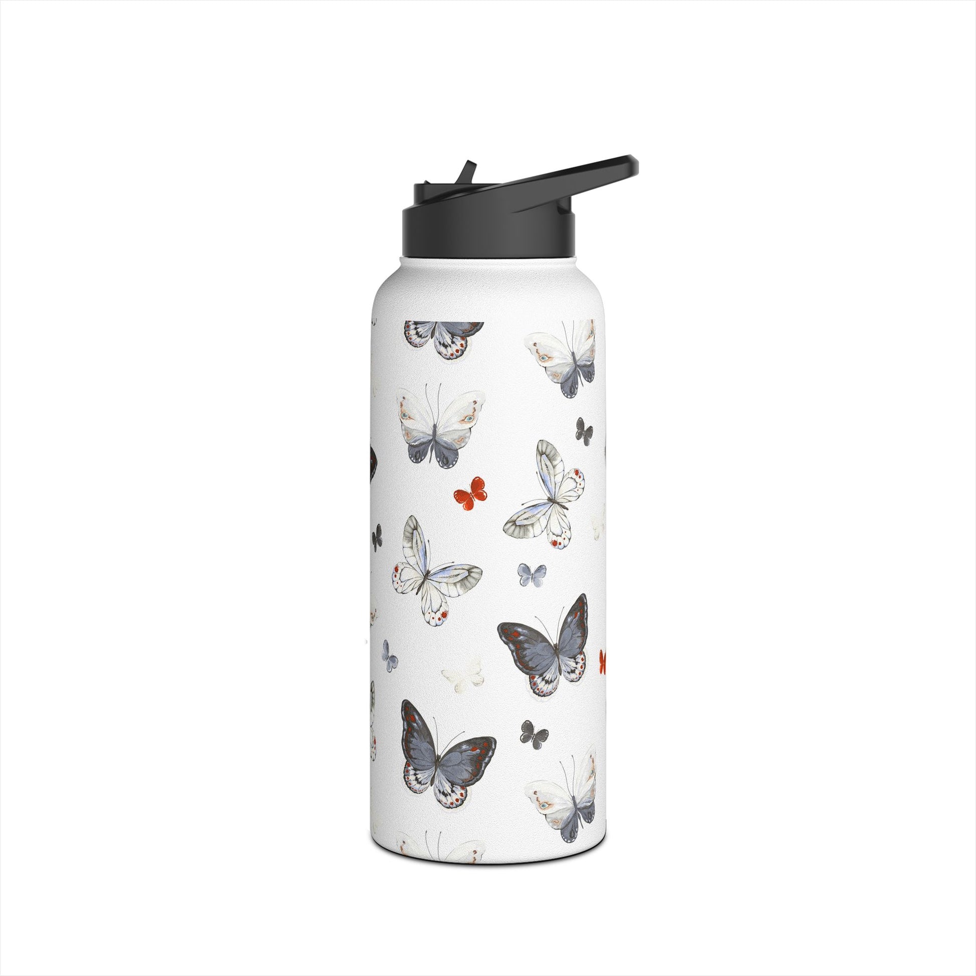 Butterfly Pattern Stainless Steel Water Bottle, Eco-Friendly Hydration, Stylish Travel Mug, Fitness Accessory, Gift for Nature Lovers
