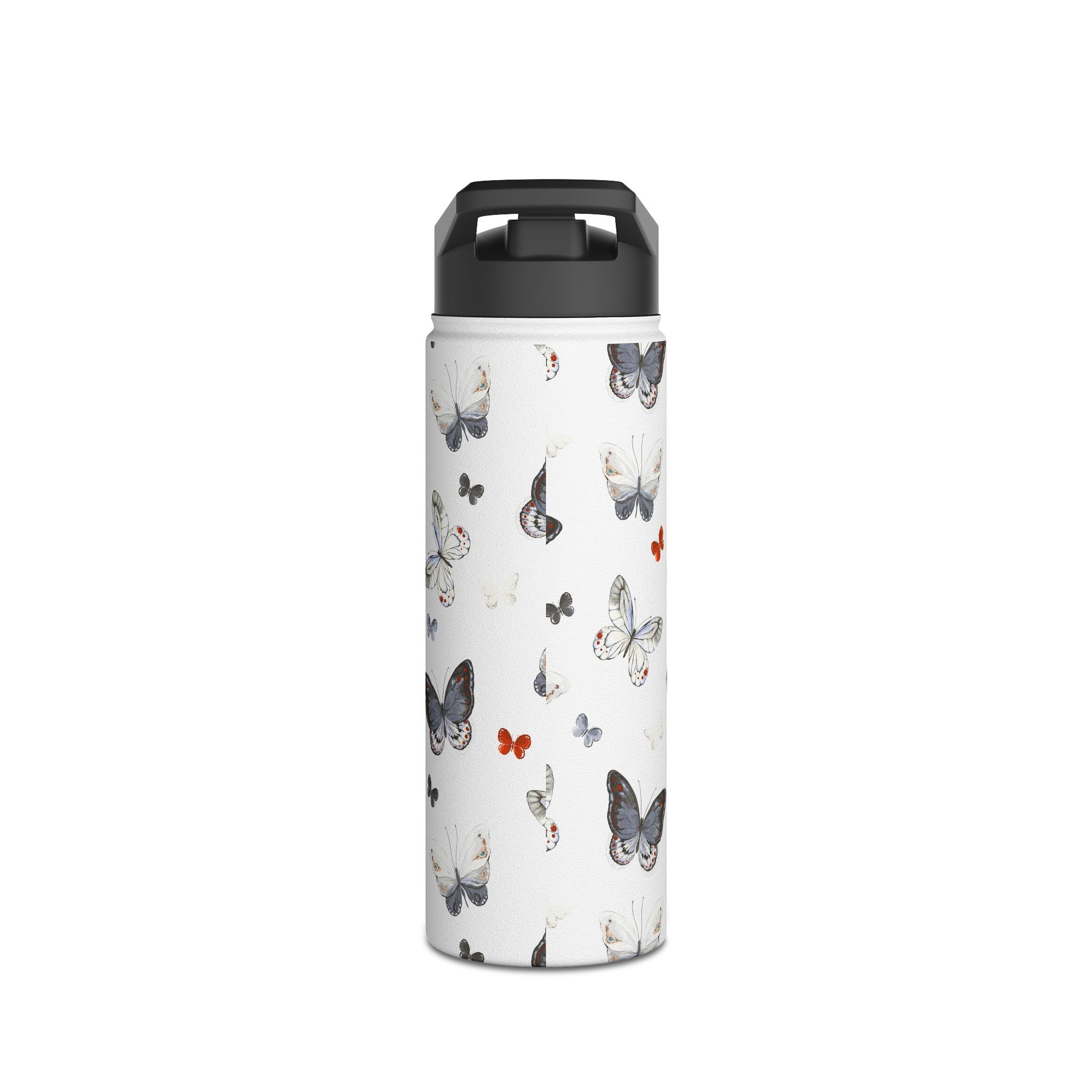 Butterfly Pattern Stainless Steel Water Bottle, Eco-Friendly Hydration, Stylish Travel Mug, Fitness Accessory, Gift for Nature Lovers