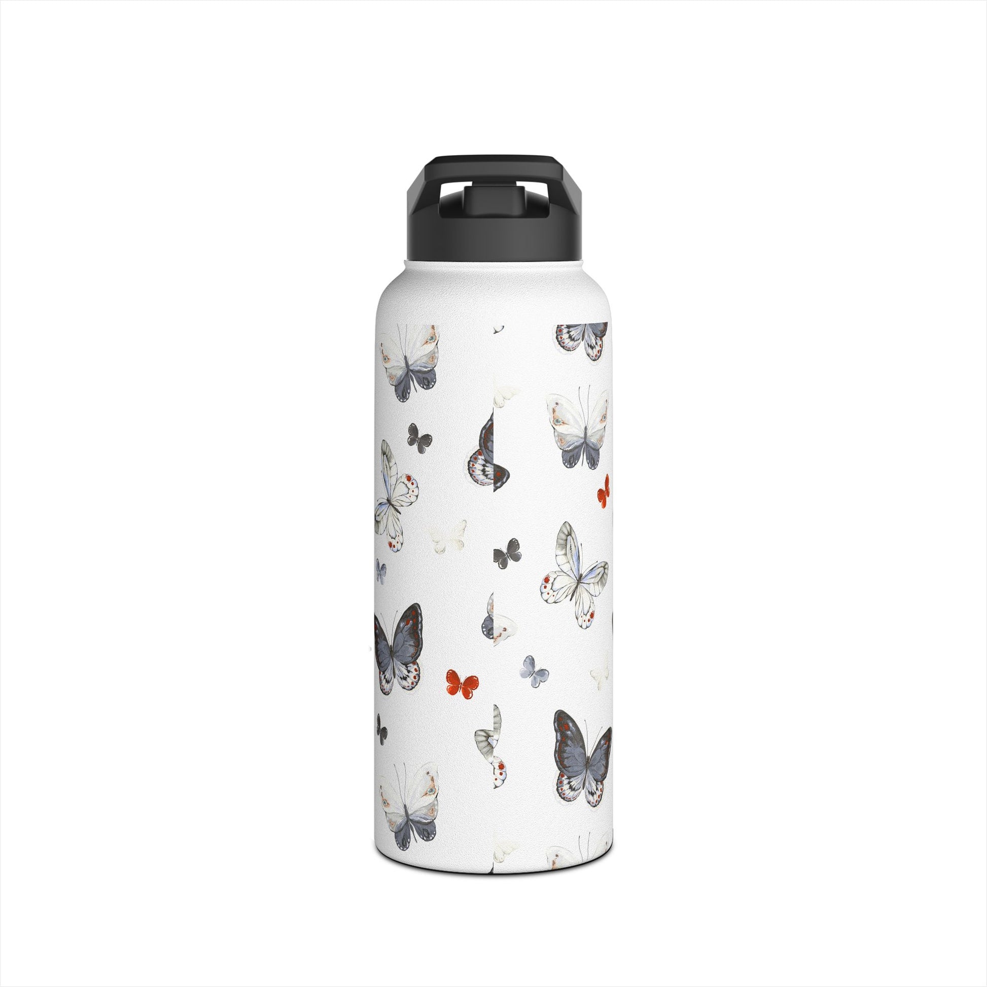 Butterfly Pattern Stainless Steel Water Bottle, Eco-Friendly Hydration, Stylish Travel Mug, Fitness Accessory, Gift for Nature Lovers
