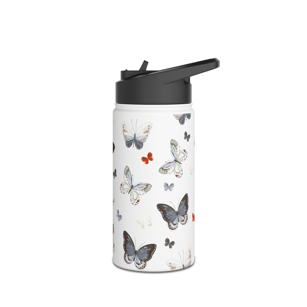 Butterfly Pattern Stainless Steel Water Bottle, Eco-Friendly Hydration, Stylish Travel Mug, Fitness Accessory, Gift for Nature Lovers