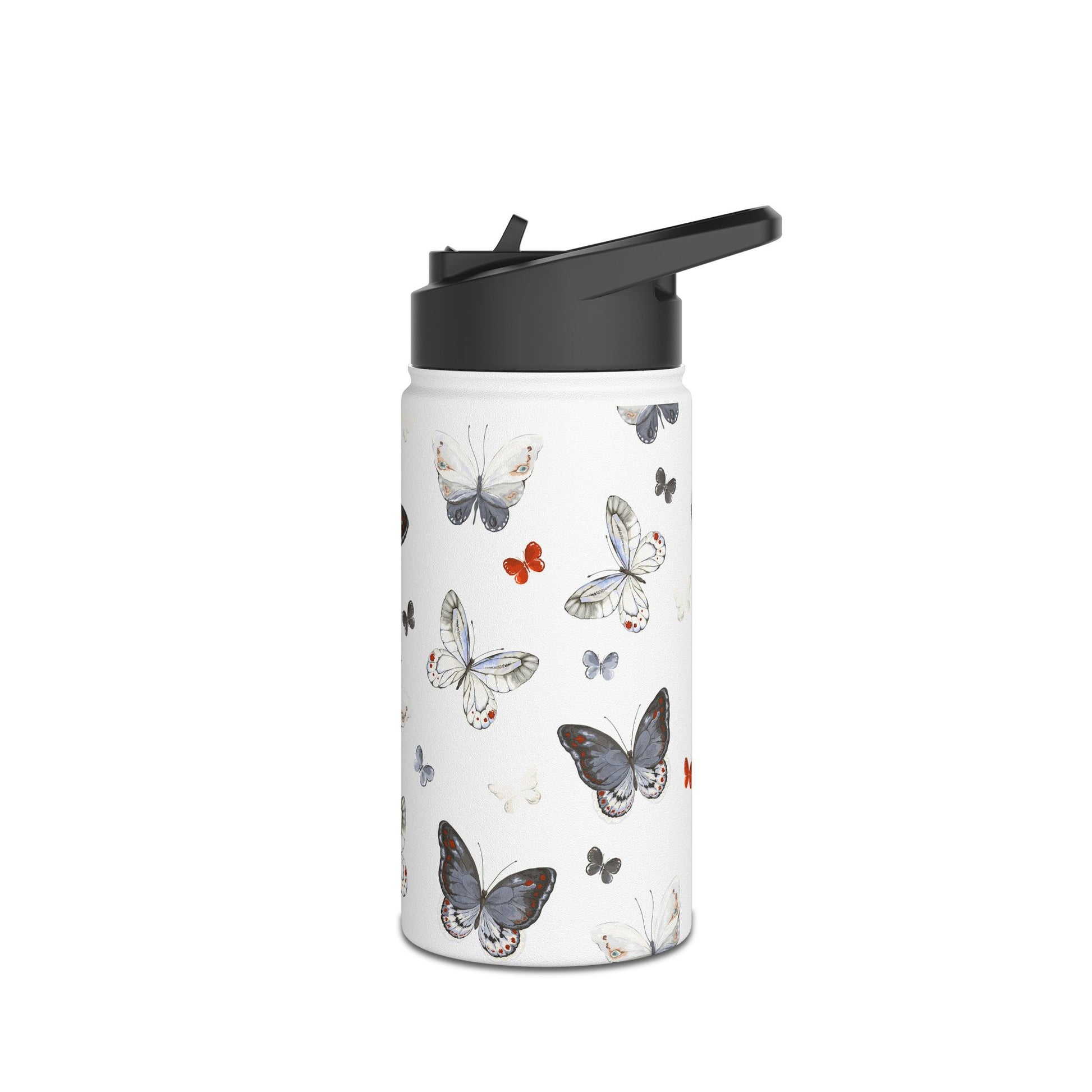 Butterfly Pattern Stainless Steel Water Bottle, Eco-Friendly Hydration, Stylish Travel Mug, Fitness Accessory, Gift for Nature Lovers