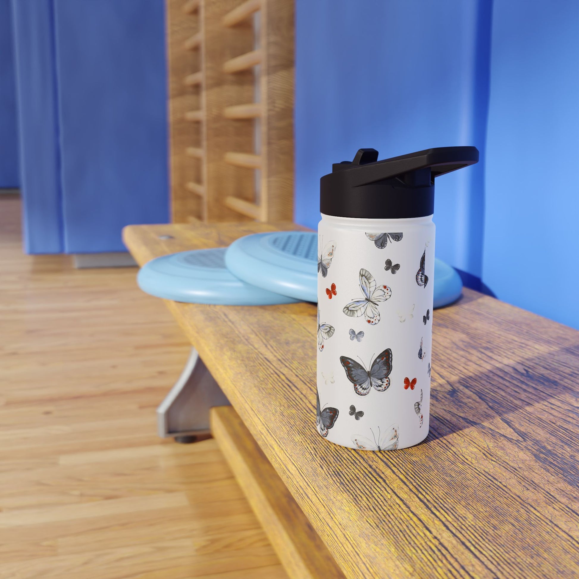 Butterfly Pattern Stainless Steel Water Bottle, Eco-Friendly Hydration, Stylish Travel Mug, Fitness Accessory, Gift for Nature Lovers